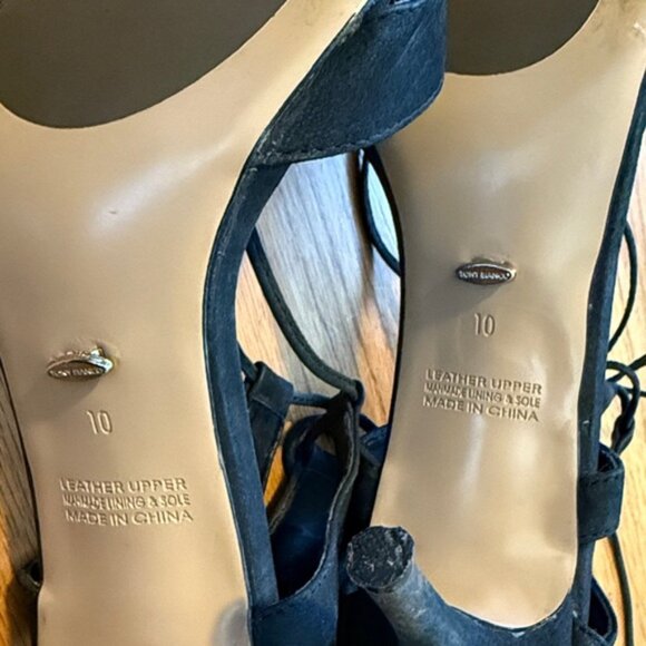 Tony Bianco Black Strappy Lace Up Leather Heels - Picture 5 of 6